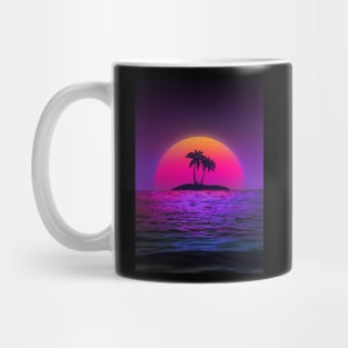 Beach Sunset 80s Mug